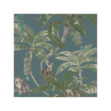 Dutch Wallcoverings - Myriad Monkey Puzzle zwart/groen - 0,53x10,05m product