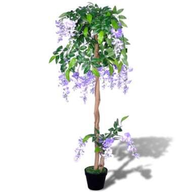 Kunstplant - blauwe - regen - met pot - 120 cm product
