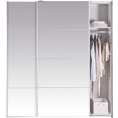 Schuifdeurkast Verona - grijs eiken/spiegel - 200x182x64 cm product