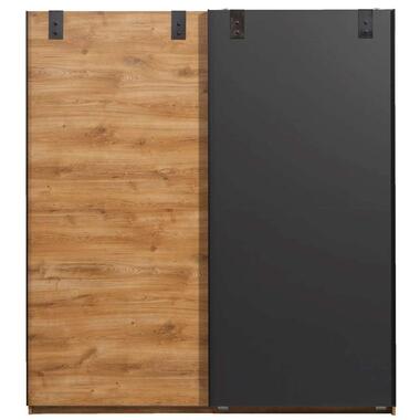 Armoire à portes coulissantes Dex - couleur chêne/graphite - 198x180x64 cm product
