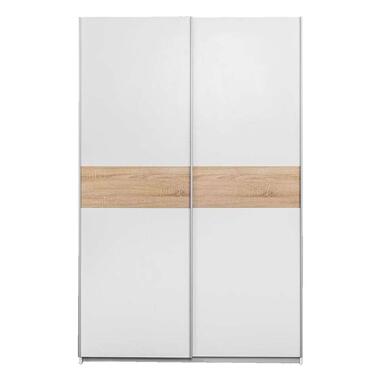 Armoire à portes coulissantes Reims - blanche/couleur chêne - 195x125x60 cm product