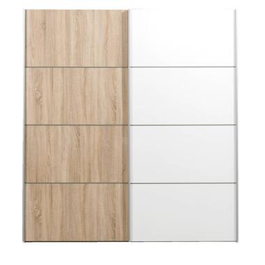 Armoire à portes coulissantes Verona blanche - couleur chêne/blanche - 200x182x64 cm product