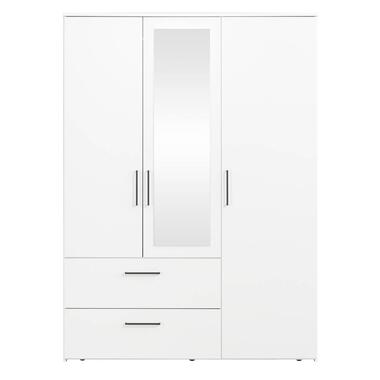 Kleerkast Orleans 3-deurs - wit - 201x145x58 cm product