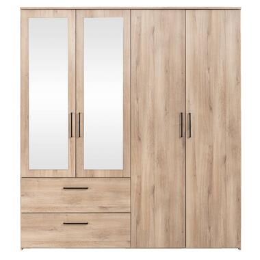Kleerkast Orleans 4-deurs - eikenkleur - 201x181x58 cm product