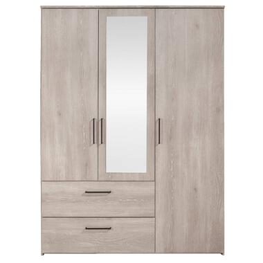 Kleerkast Orleans 3-deurs - vergrijsd eikenkleur - 201x145x58 cm product