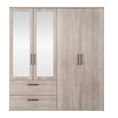 Garde-robe Orléans 4 portes - gris couleur chêne - 201x181x58 cm product