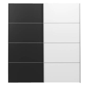 Armoire à portes coulissantes Verona noire - noir/blanc - 200x182x64 cm product