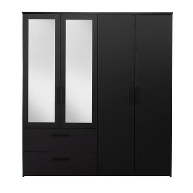 Kleerkast Orleans 4-deurs - zwart - 201x181x58 cm product