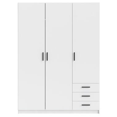 Kleerkast Sprint 3-deurs - wit - 200x147x50 cm product