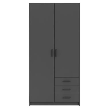Kleerkast Sprint 2-deurs - antracietkleur - 200x98,5x50 cm product