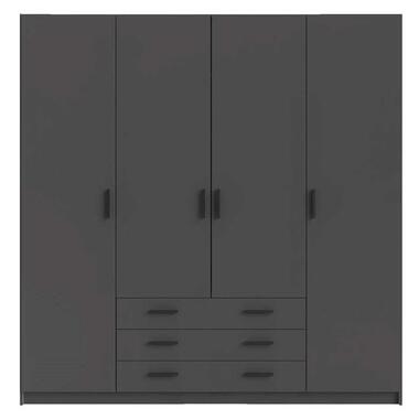 Kleerkast Sprint 4-deurs - antracietkleur - 200x196x50 cm product