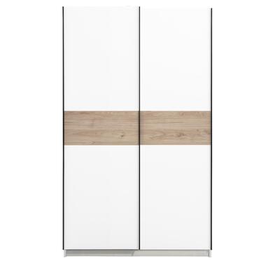 Armoire à portes coulissantes Genua - blanc/couleur chêne - 204x122x60 cm product