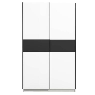 Armoire à portes coulissantes Genua - blanc/anthracite - 204x122x60 cm product