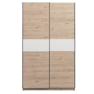 Armoire à portes coulissantes Genua - couleur chêne/blanc - 204x122x60 cm product