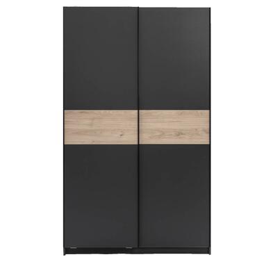Armoire à portes coulissantes Genua - anthracite/couleur chêne - 204x122x60 cm product