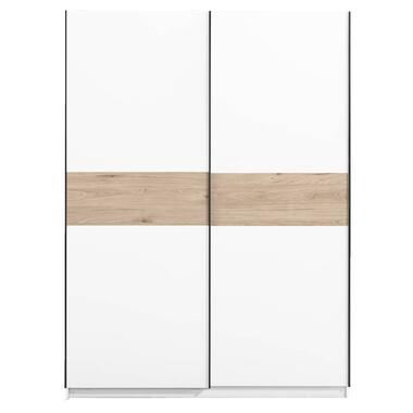 Armoire à portes coulissantes Genua - blanc/couleur chêne - 204x150x60 cm product