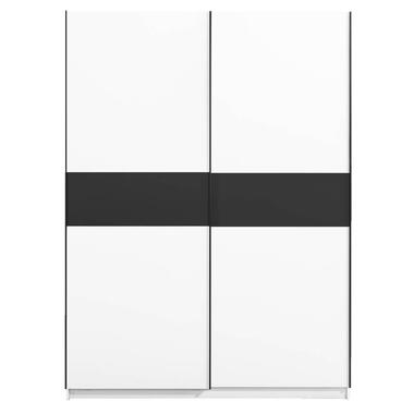 Armoire à portes coulissantes Genua - blanc/anthracite - 204x150x60 cm product