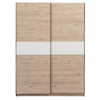 Armoire à portes coulissantes Genua - couleur chêne/blanc - 204x150x60 cm product