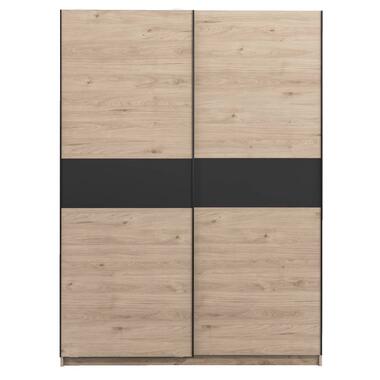 Armoire à portes coulissantes Genua - couleur chêne/anthracite - 204x150x60 cm product