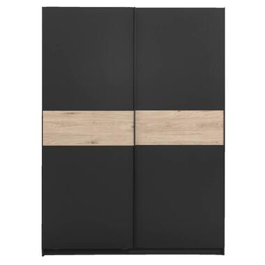 Armoire à portes coulissantes Genua - anthracite/couleur chêne - 204x150x60 cm product