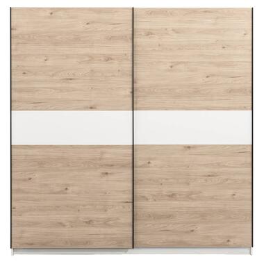 Armoire à portes coulissantes Genua - couleur chêne/blanc - 204x200x60 cm product