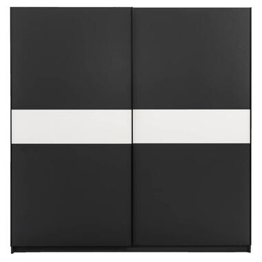Armoire à portes coulissantes Genua - anthracite/blanc - 204x200x60 cm product