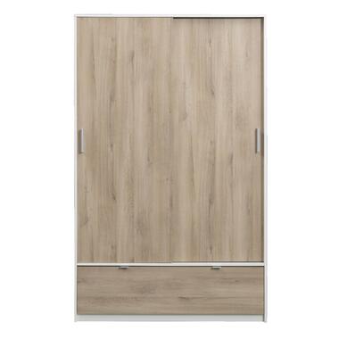 Garde-robe à portes coulissantes Delhi - blanc/couleur chêne - 193x120x55 cm product