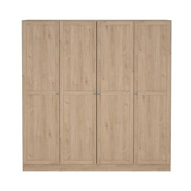 Kleerkast Lynn 4-deurs - eikenkleur - 200x196x62 cm product