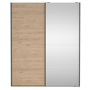 Armoire à portes coulissantes Bergamo - clr chêne/miroir - 221x178,5x66,6 cm product