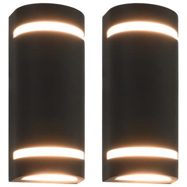 VIDAXL Buitenwandlampen 2 st 35 W halfrond zwart product