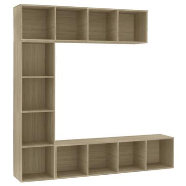 vidaXL Jeu de bibliothèque/meuble TV 3 pcs Chêne sonoma 180x30x180 cm product