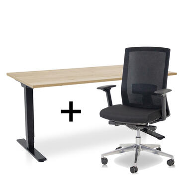 Ensemble MRC COMFORT - Bureau assis-debout + chaise - 160x80 - chêne robuste product