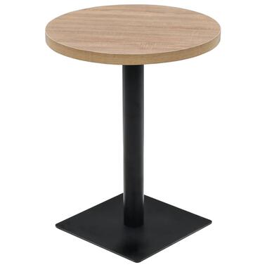 vidaXL Table de bistro MDF et acier Rond 60 x 75 cm Couleur de chêne product