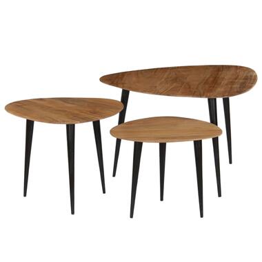 vidaXL Tables basses 3 pcs Bois d'acacia massif product