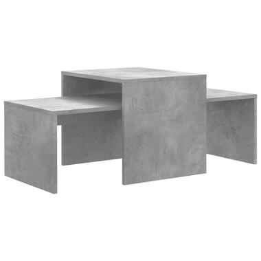 vidaXL Salontafelset 100x48x40 cm bewerkt hout betongrijs product