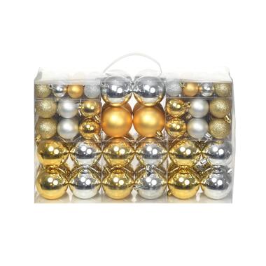 Kerstballen 100 st zilverkleurig/goudkleurig product