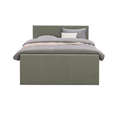 Boxspring avec pied de lit Liv uni - vert - 140x200 cm - pied carré product