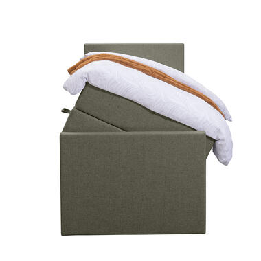 Boxspring avec espace de rangement et pied de lit Liv uni - vert - 90x200cm product