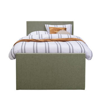 Boxspring avec espace de rangement et pied de lit Liv uni - vert - 120x200cm product