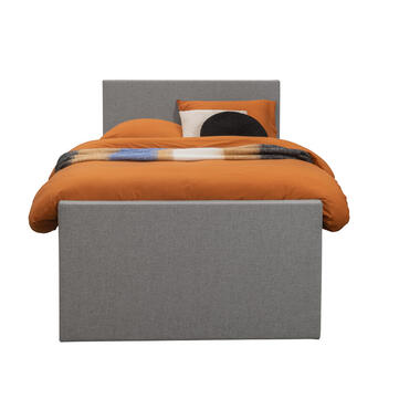 Boxspring met voetbord Liv egaal - lichtgrijs - 120x200 cm - vierkante poot product