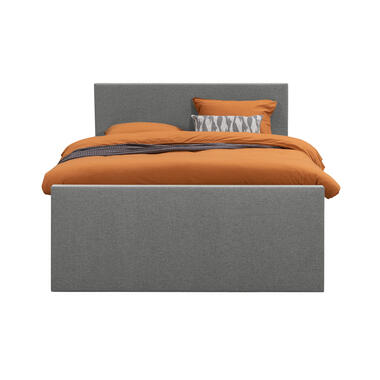 Boxspring avec pied de lit Liv uni - gris clair - 160x200 cm - pied rond product