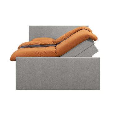 Boxspring avec espace de rangement et pied de lit Liv uni-gris clair-160x200cm product