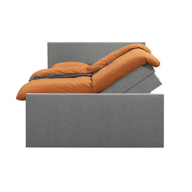 Boxspring avec espace de rangement et pied de lit Liv uni-gris clair-180x200cm product