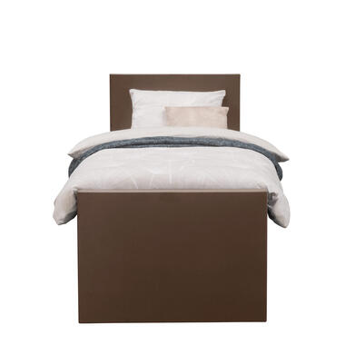 Boxspring avec pied de lit Liv uni - brun - 90x200 cm - pied rond product