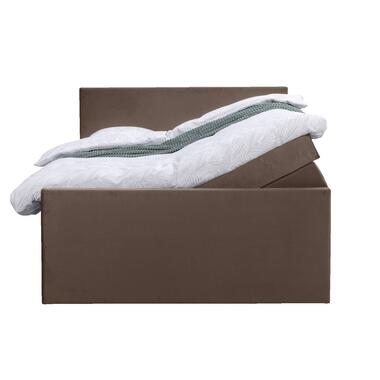 Boxspring met opbergruimte en voetbord Liv egaal - bruin - 180x200cm product