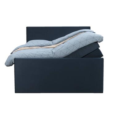 Boxspring met opbergruimte en voetbord Liv egaal - blauw - 140x200cm product