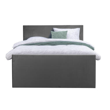 Boxspring avec pied de lit Liv uni - gris - 140x200 cm - pied rond product