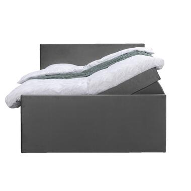 Boxspring avec espace de rangement et pied de lit Liv uni - gris - 140x200cm product