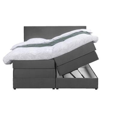 Boxspring avec espace de rangement Liv uni - gris - 140x200 cm product