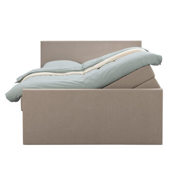 Boxspring met opbergruimte en voetbord Liv egaal - beige - 140x200cm product